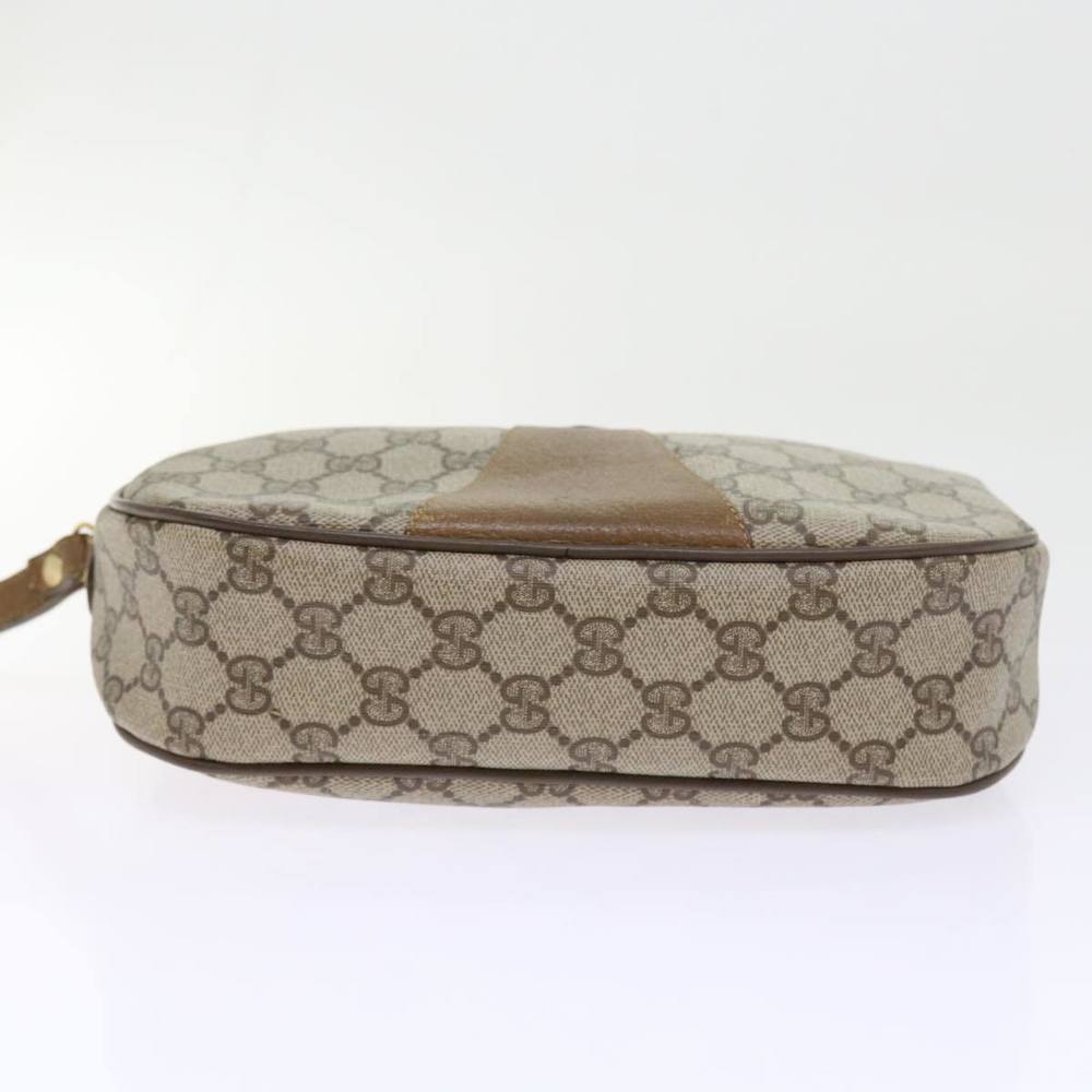 GUCCI GG Supreme Web Sherry Line Clutch Bag Beige Red 89 01 034 Auth bs9231 - Picture 5 of 16